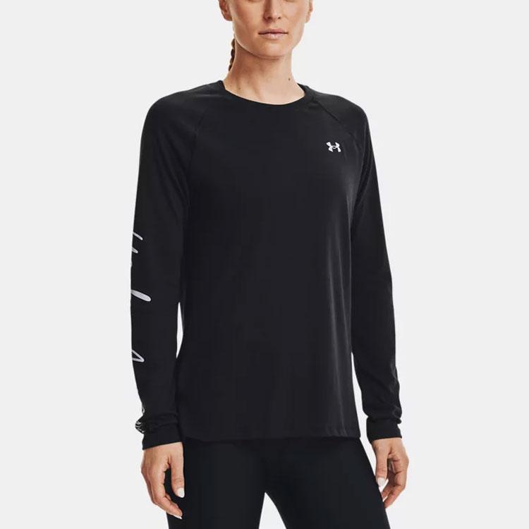 Under Armour Training Graphic Crew Neck T-Shirt Women Tops Black 1366864-001