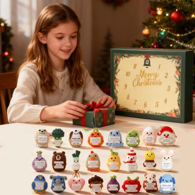Christmas Countdown Cute 2D Acrylic Pendant Ornament 24 Days Handmade Positive Animals for Adults Kids Teens Women Holiday
