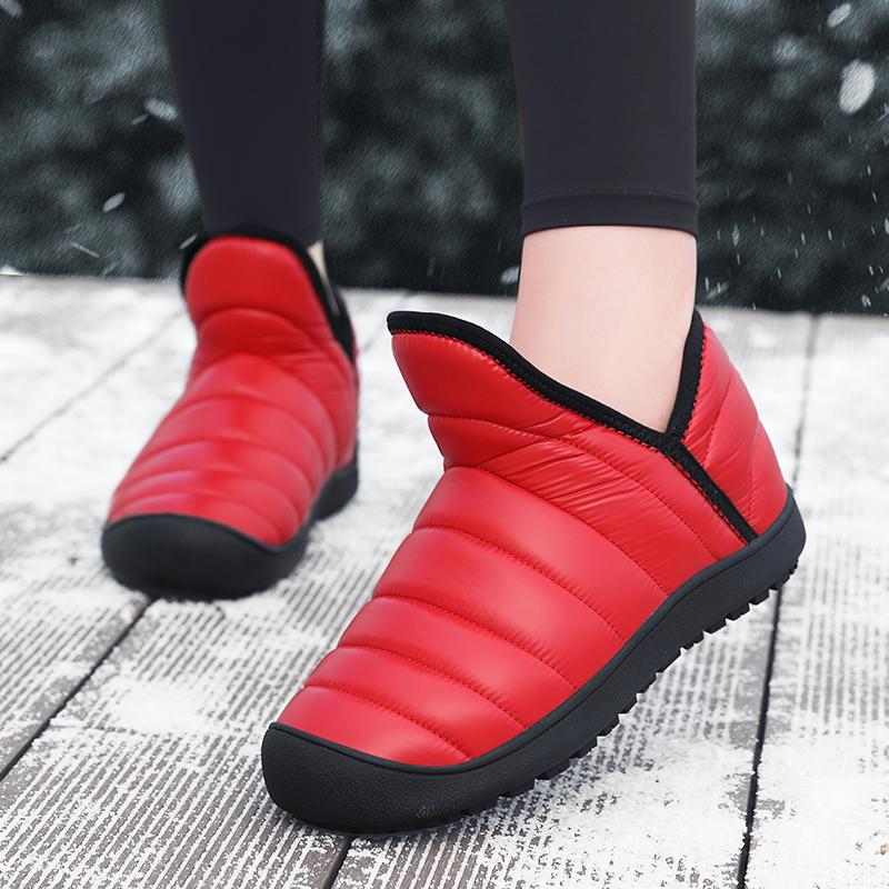 Unisex Warme Stiefel Slipper Bequeme Winter Freizeit Schuhe Elastische Freizeit Flats Herren Damen Rutschfeste Schneestiefel