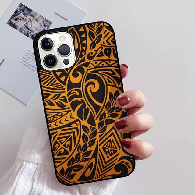 Maori Samoan Polynesian Tribal Phone Case for iPhone 11 12 13 14 Pro Max Mini XR XS SE 2020 6 7 8 Plus Samsung S21 S22 Coque