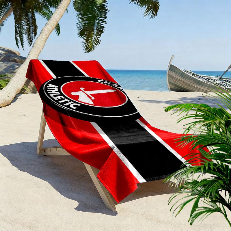 Charlton Athletic FC Tryckt Strandhandduk, Stor Mjuk Snabbtorkande Handduk för Strand Camping Simning