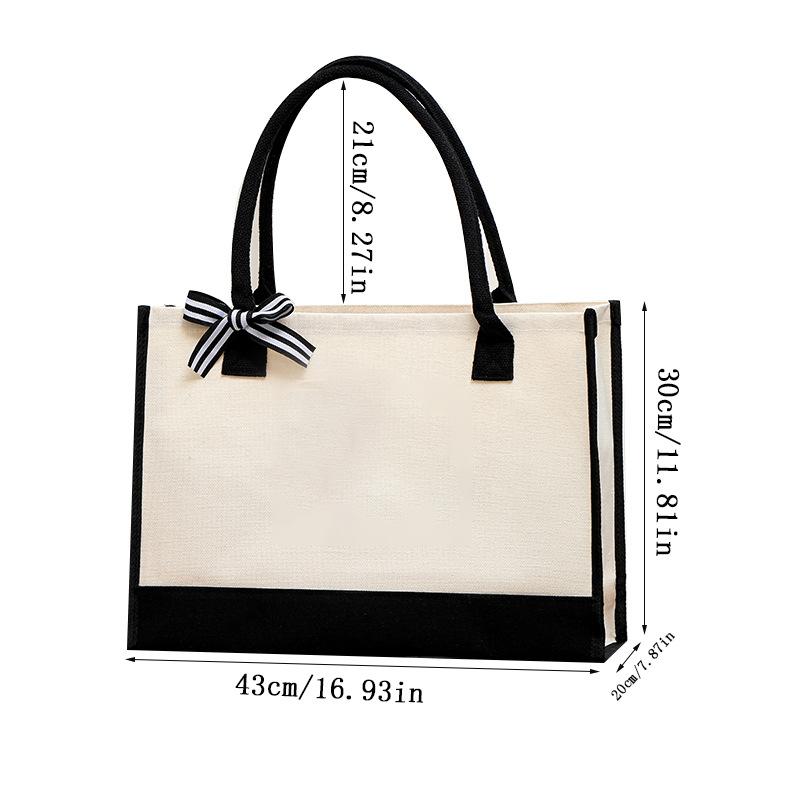 Bride team Black and white canvas handbag shopping bag bride's wedding single party shoulder bag