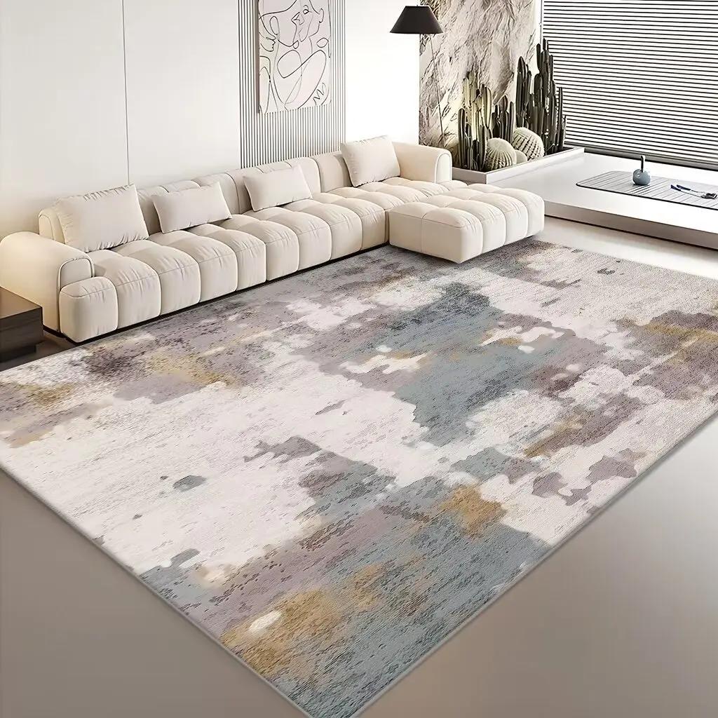 Modern Carpets for Living Room Abstract Large Area Plush Rugs Bedroom Decor Bedside Carpet Grey Washable Floor Mat Lounge Rug