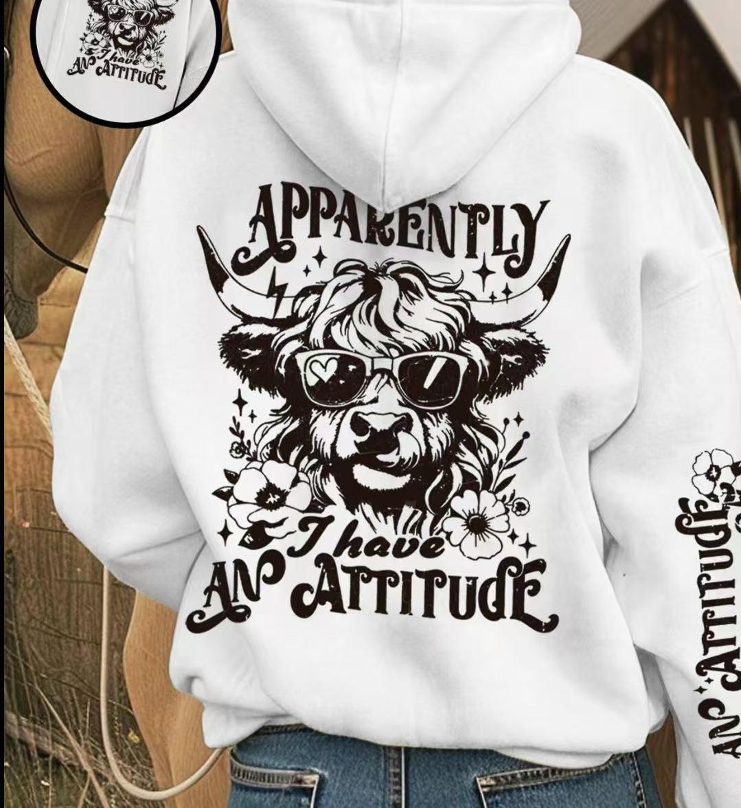 

American Bullhead Print Unisex Loose Hoodie L білий