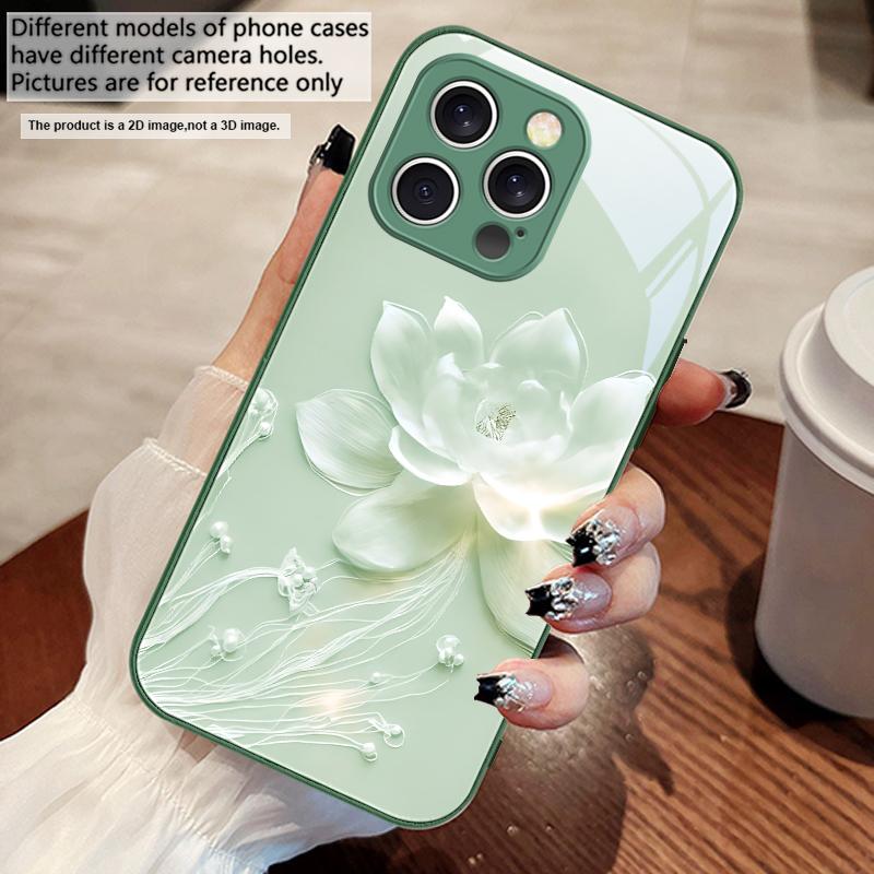 Misty and Gentle Flowers For iPhone 17 Air 16 E 15 14 13 Plus 12 Mini 11 17 Pro Max XR Xs Max 16E 7 8 Tempered Glass Phone Case