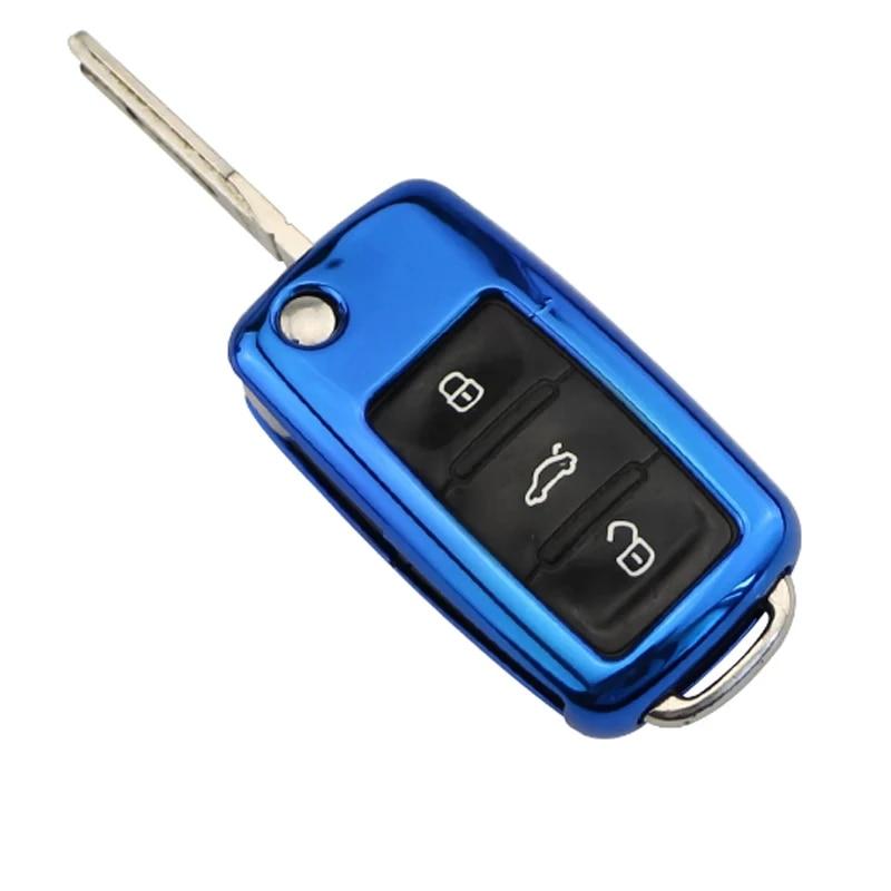 TPU 2 3 Button Remote Key Shell Case Car Key Cover Case for VW Golf for Skoda Yeti Superb Rapid Octavia for SEAT Leon Ibiza