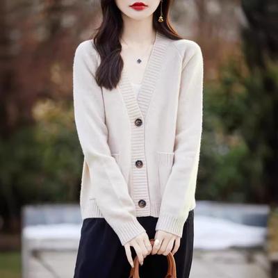 Knitted Sweater Loose Early Autumn New Women's Sweater Jacket Short Thickened Women's High-end Lazy Wind Cardigan