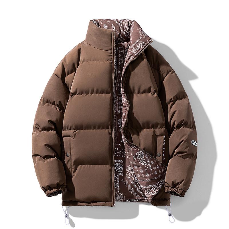 Winter Hong Kong Style Double-sided Cotton-padded Clothes for Men, Loose and Warm, Trendy, Handsome and Popular Coats, Versatile Cotton-padded Jackets