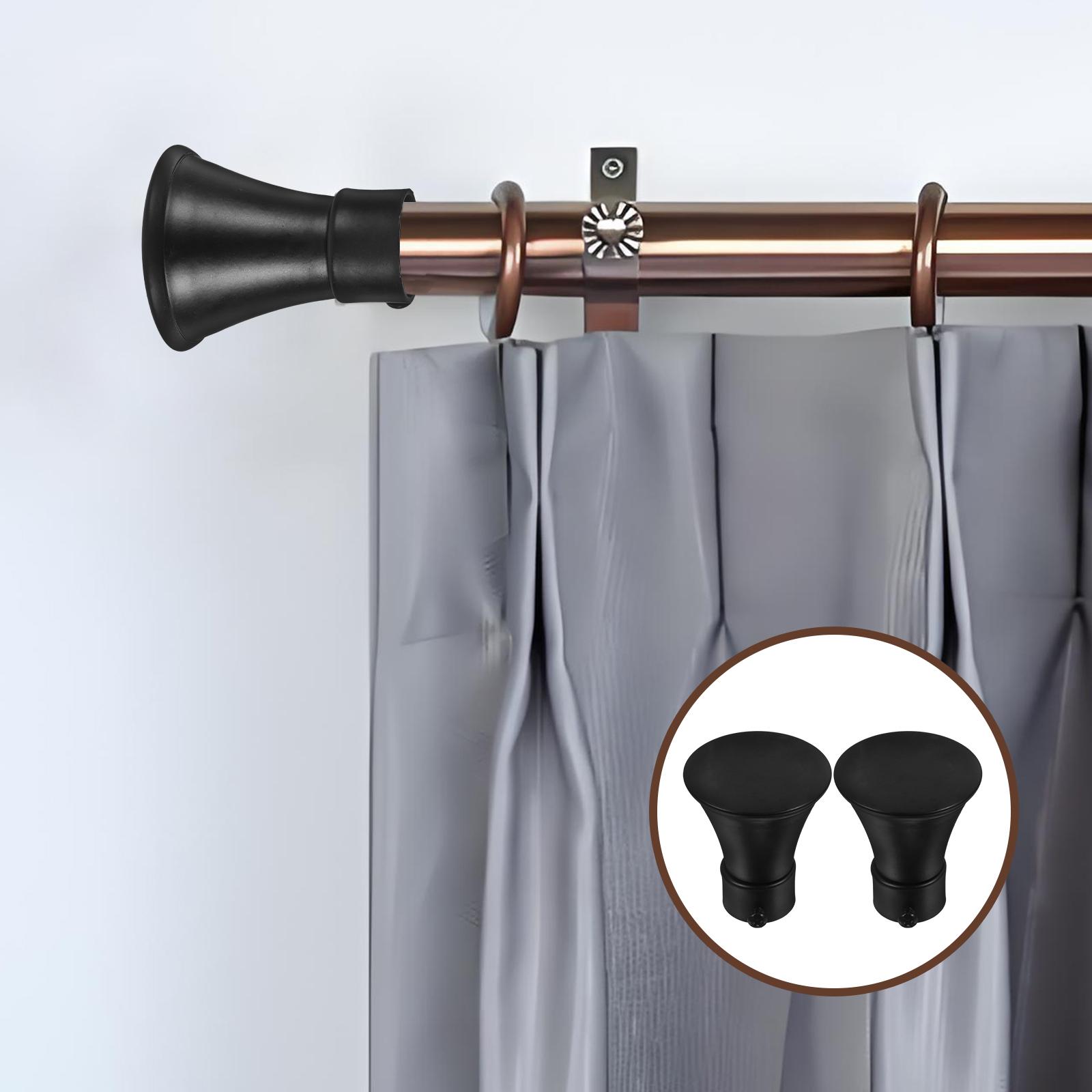 

2 шт. Декоративная головка карниза для штор, черные заглушки для драпировки, железные стержни, только наконечники чёрный