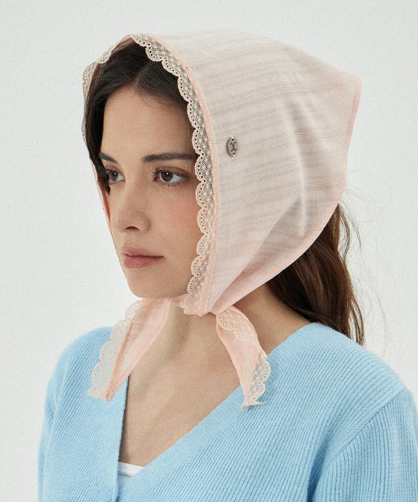 Bajal Va Curved Oval Metal Lace Bandana Pink