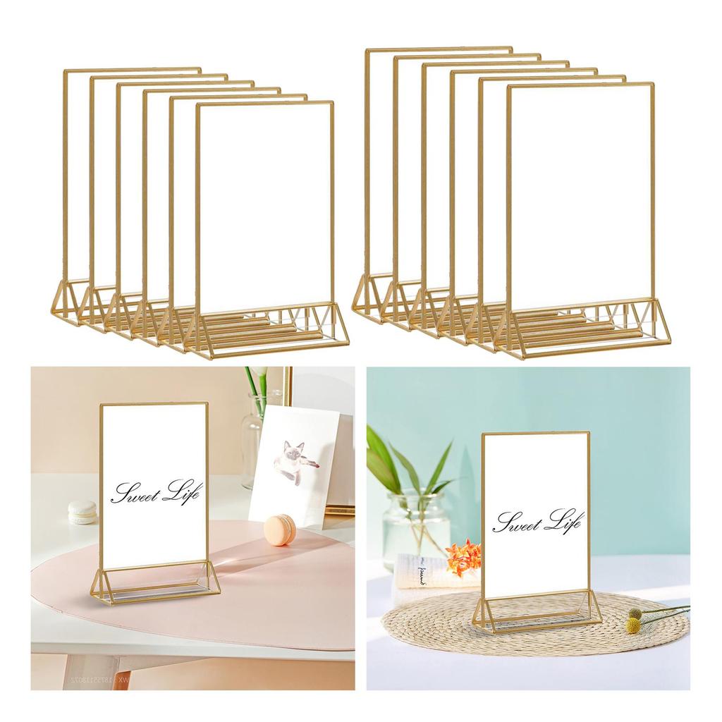 6Pcs Acrylic Sign Holder Stand Poster Home Meetings Table Menu 7