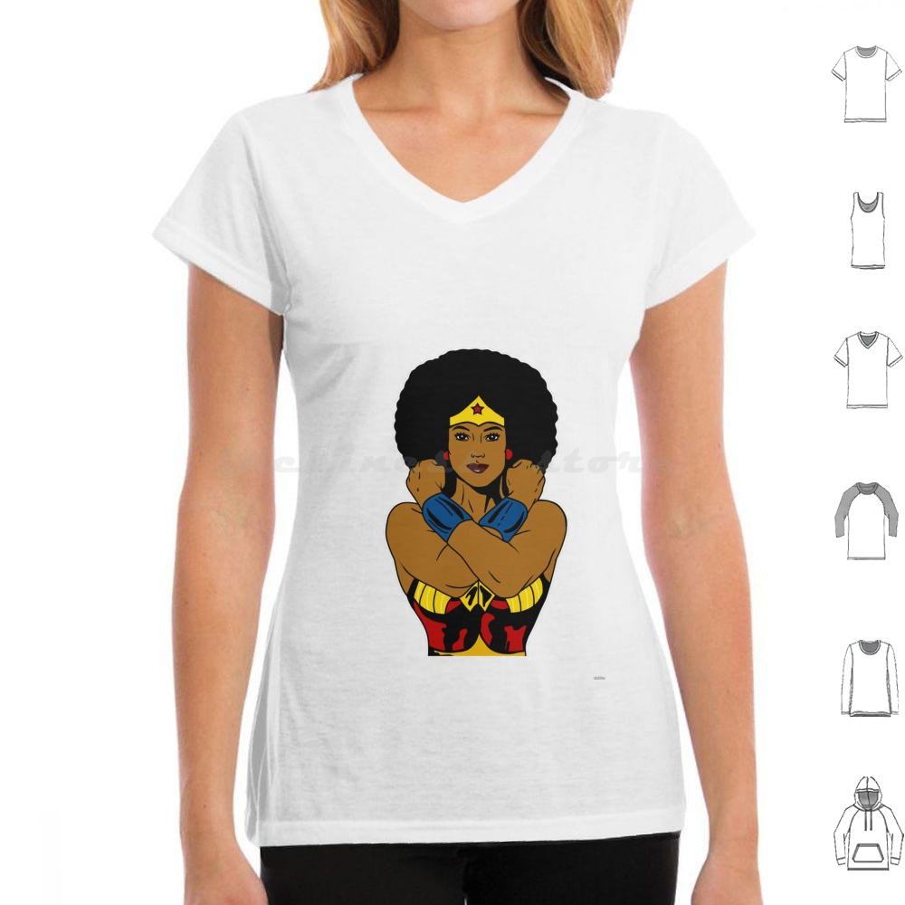 Strong Black Superhero Woman Afro Melanin T Shirt 6xl Cotton Cool Tee African American Africa Afro American Superhero Black