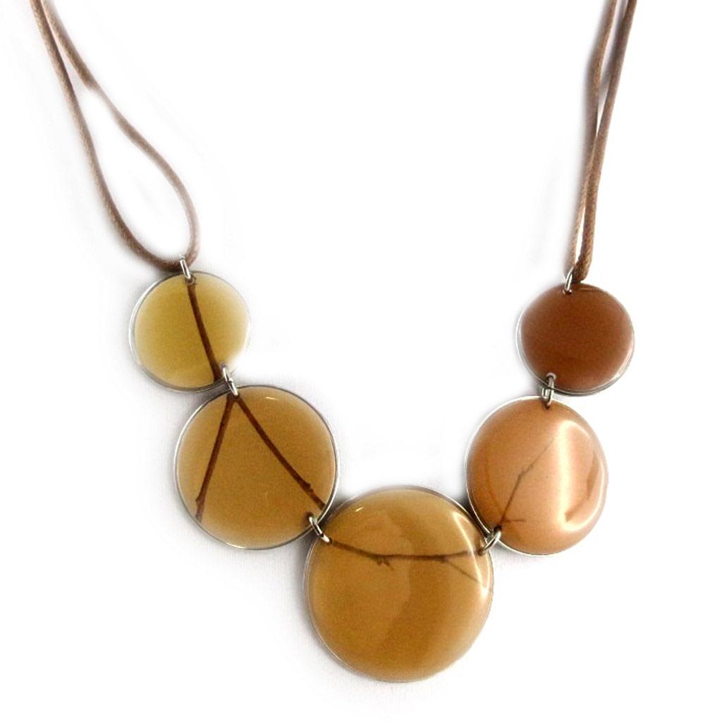 Les Trésors De Lily [D8202] - Brown 'Bamboo' Designer Necklace
