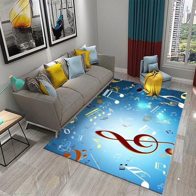 3D Musiknote Gitarreninstrument Teppich für Wohnzimmer Schlafzimmer Großer Teppich Badezimmer Tür Eingang Rutschfeste Bereichsteppiche Heimdeko