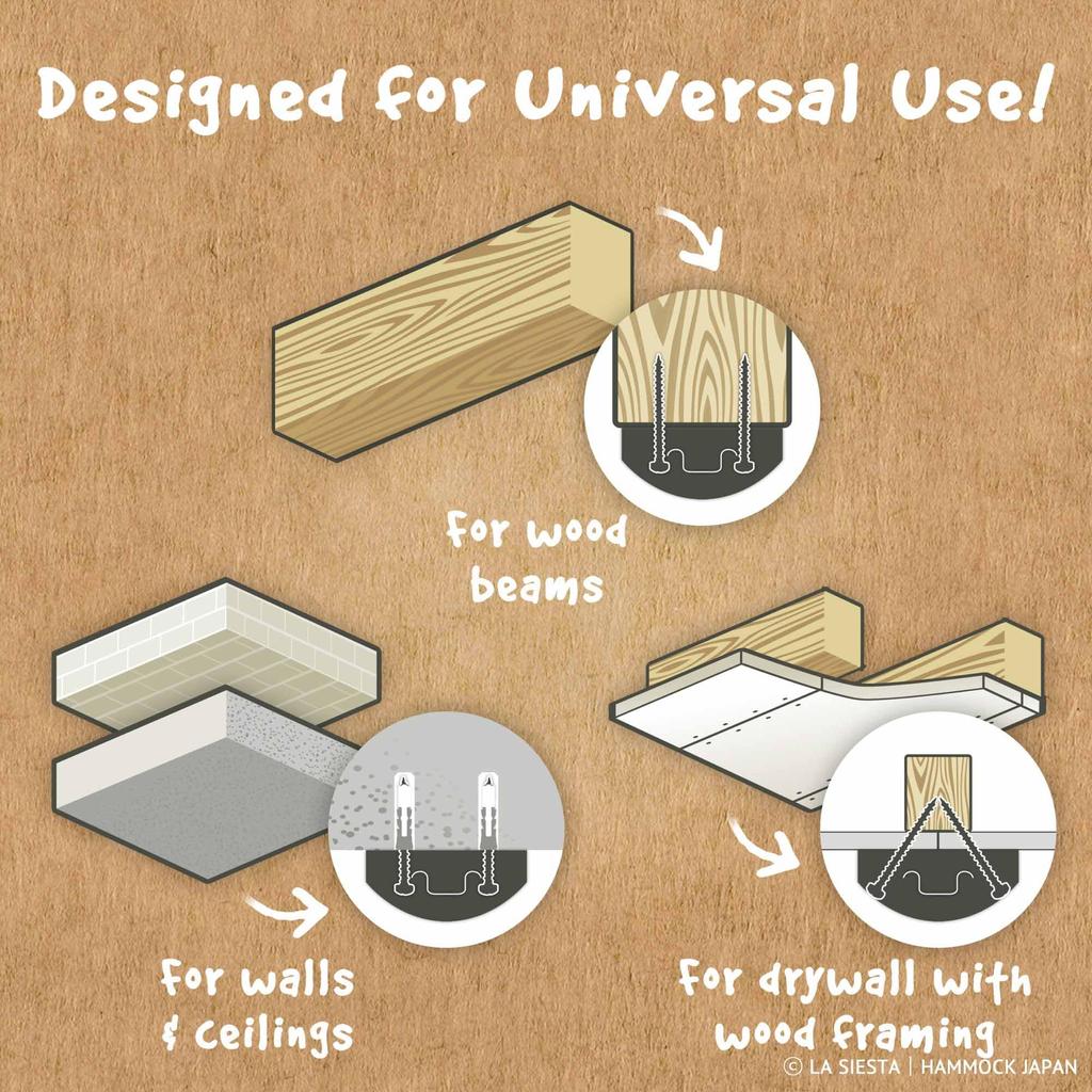 LA SIESTA Genuine Attachment for Hammock Chair CasaMount [For Beam/ceiling Fixing] (Black/Black CMG30-9)