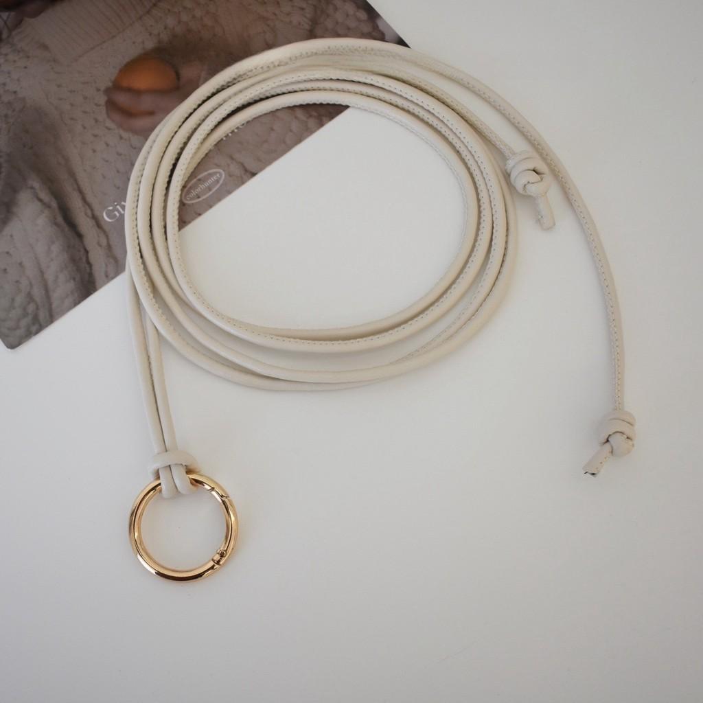 Elegant Soft Pu Leather Circle Knot Waist Belt For Women In Black Beige Camel Khaki