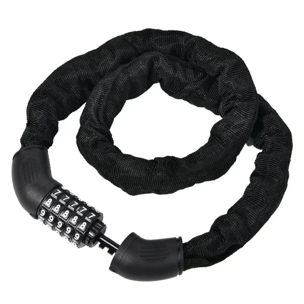 Portable Chain Lock Bicycle Anti-Theft Lock Motorcycle Electric Car Combination Lock Suit For Scooters And E-Bikes