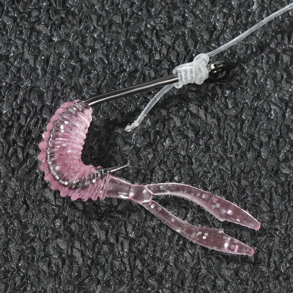 10pcs 36mm 0.3g Soft Fishing Lure Twin Tail Silicone Artificial Bait Wobbler Worm Lures Fluorescent Fishing Tackle for Ocean Sea