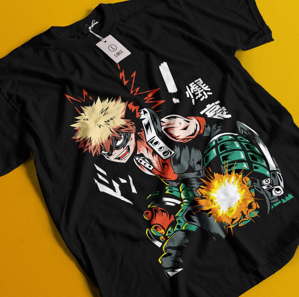 

Bakugo Katsuki T-Shirt My Hero Academia Deku Tee Anime Midoriya Dabi Shoto Shirt L