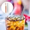 Portable Stainless Steel Retractable Straw Reusable Straw Cleaning Brush Kit for Picnic Orange