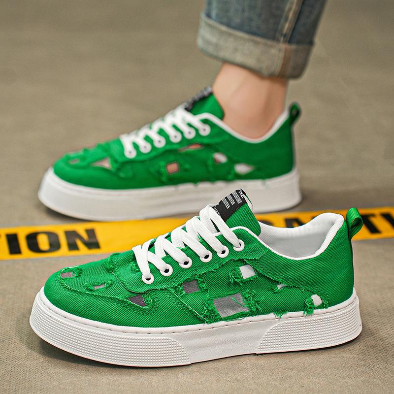 Big flower cloth shoes student board shoes fashion personality versatile sports and leisure men's shoes youth trendy shoes