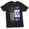 Men's Israel USA T-shirt Support Israel IDF Flag Israel United States Patriotic