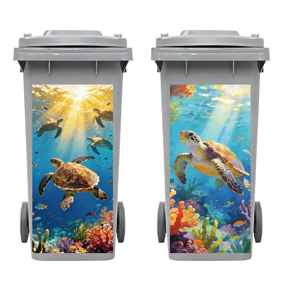 PVC Stickers Self-adhesive Decorative Stickers Decals for Trash Decoration Turtle 820x380mm