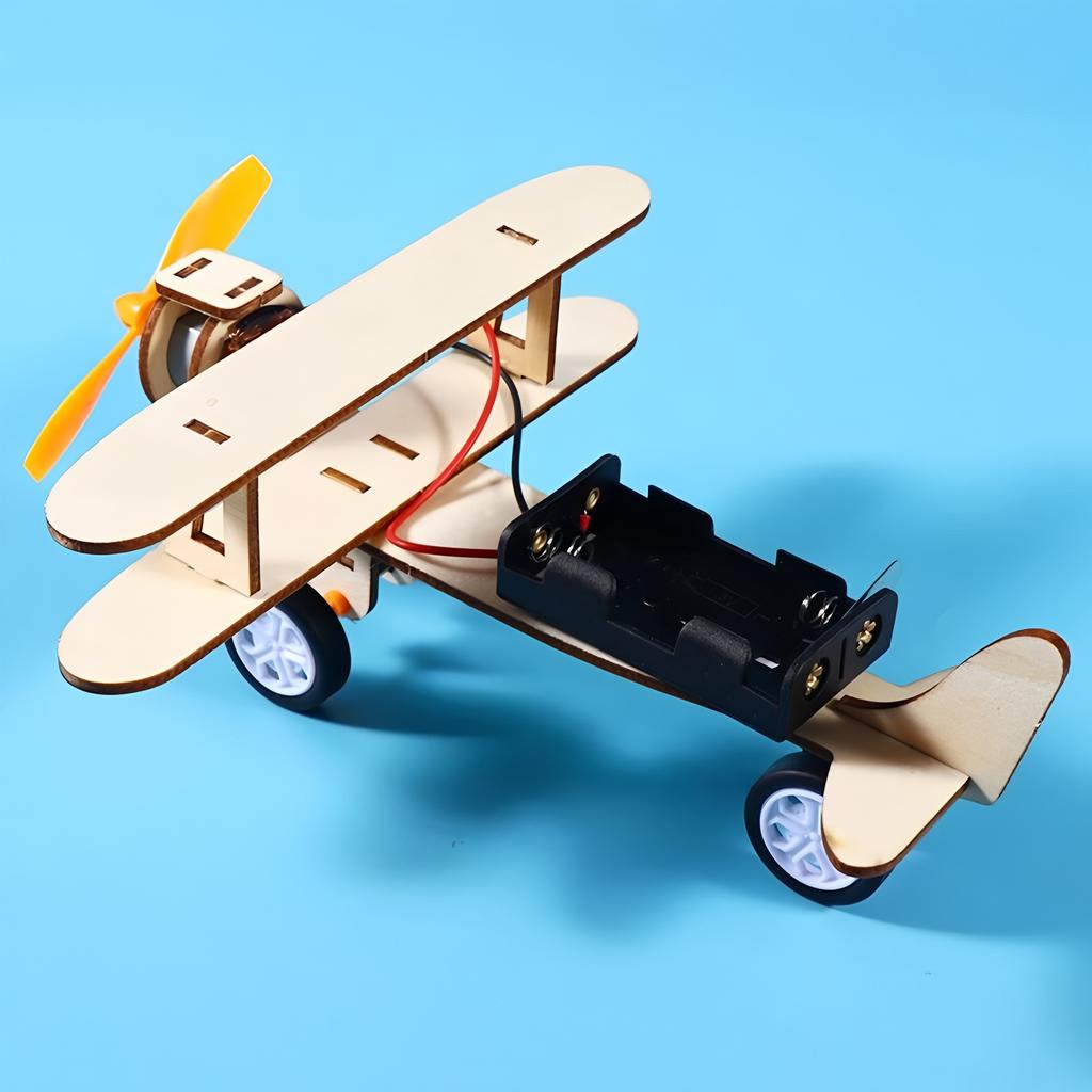 Science Diy Experimental Toys Tool Children Educational Stem Kits Diy Assembly Sliding Airplane Model Wood Puzzle Games Toys