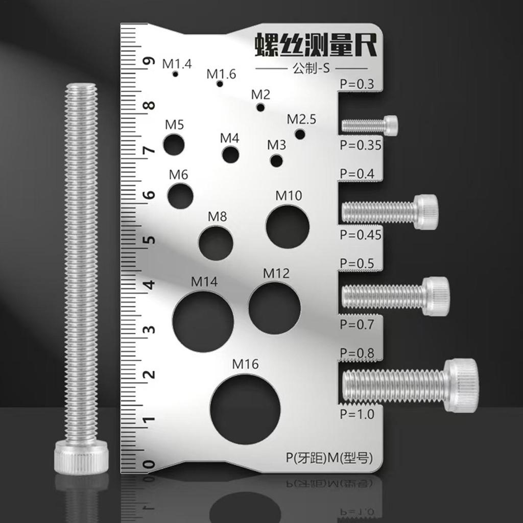 Bolt Thread Gauge Measurement Ruler for Screw Multifunctional Bit Thread Craft Bolt Measuring Gauge for Home Industry Repair