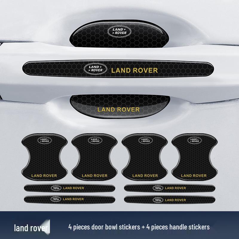 Black Reflective Rhombus Car Door Handle Protector: Anti-collision, Anti-scratch, Wear-resistant Sticker