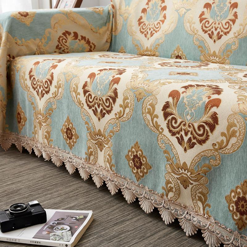 AI WINSURE-Jacquard Chenille Sofa Towel Cover, Luxury Couch Slipcover, European, Non-Slip Sofa Towel, Throw Blanket, 2, 3 Seats
