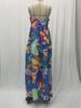 2025 Summer European & American Women's Off-Shoulder Floral Maxi Dress