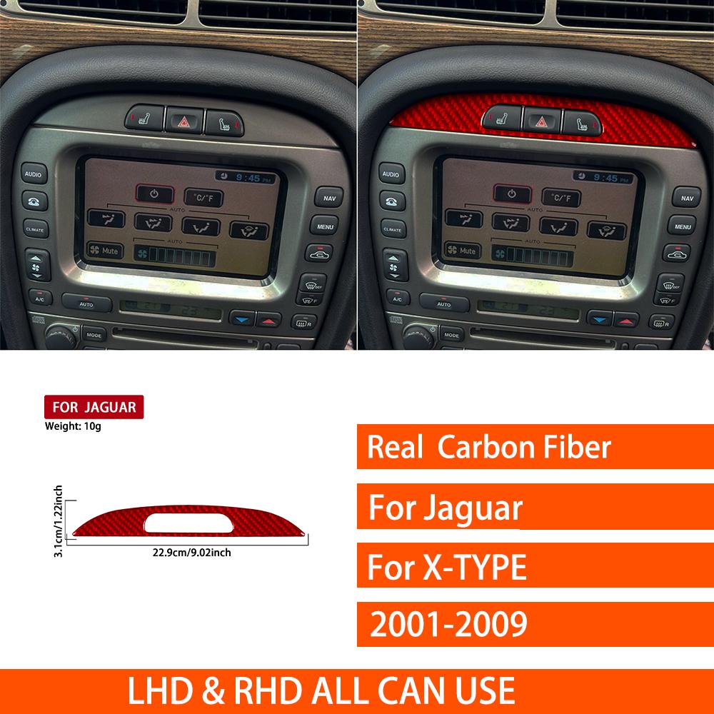 For Jaguar X-TYPE 2001-2009 Real Carbon Fiber Stickers Center hazard warning switch panel Car Accessories Interior decorative