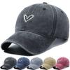 New Women'S Washed Baseball Cap Love Heart Vintage Hats Casual Adjustable Sun Shade Cap For Woman Streetwear Outdoor Dad Hat