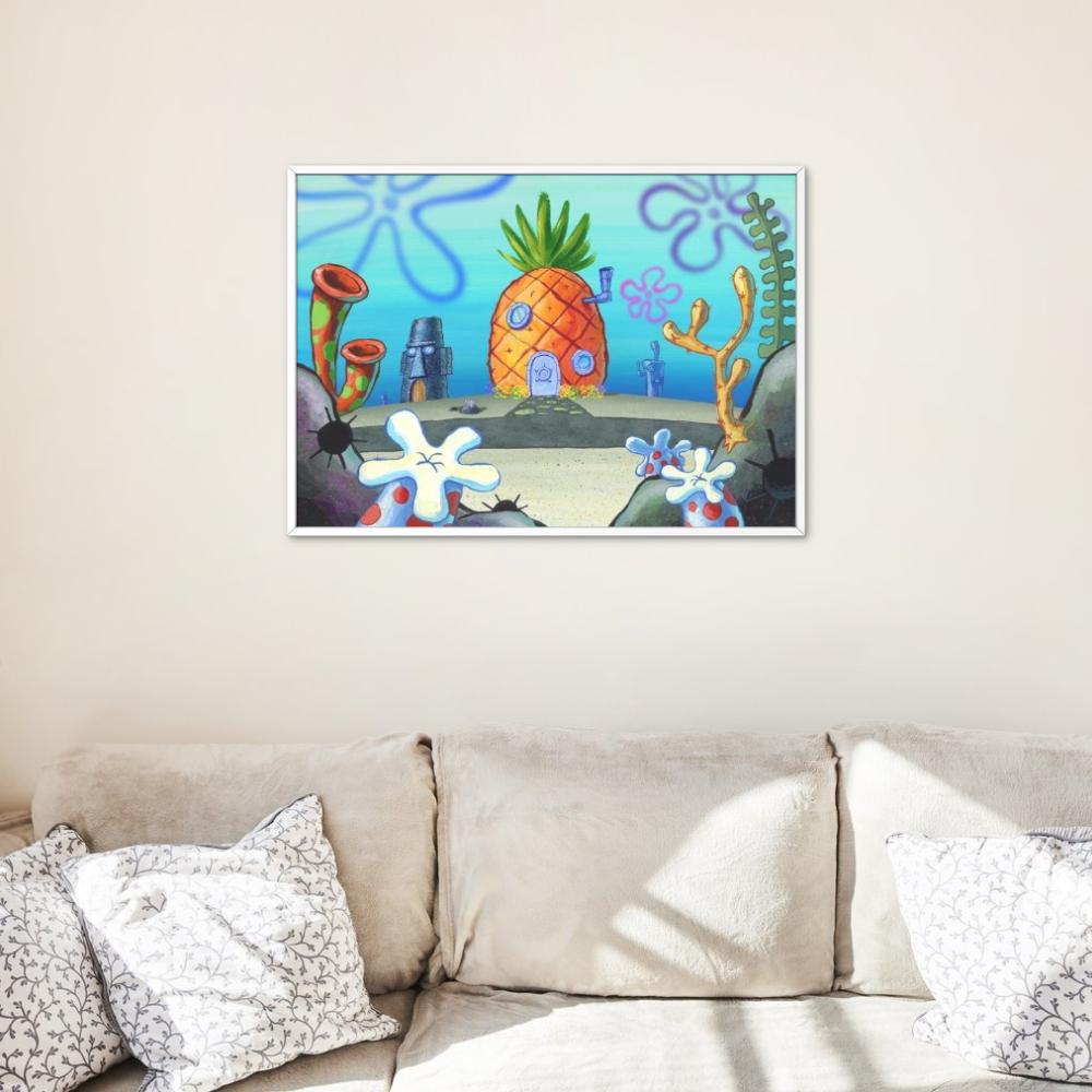 Peinture Par Numéros Tableaux À Peindre Bob L'éponge Maison Ananas 50X40 Cm