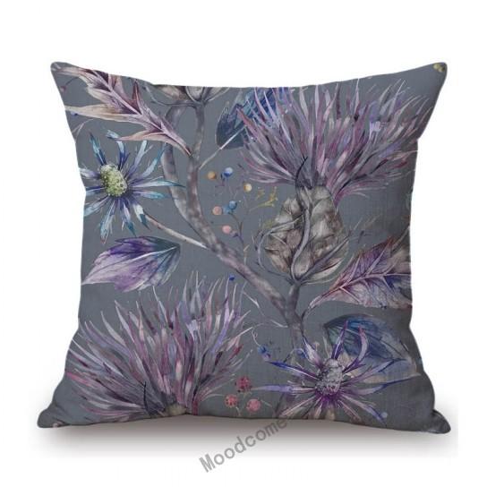 Home Decoration Flower Floral Oil Painting Sofa Throw Pillow Case Cotton Linen Bench Chair Seat Cushion Cover
