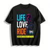 Urban Street Style BMX Ride Life Freestyle Graphic Casual Top Pure Cotton T-shirt