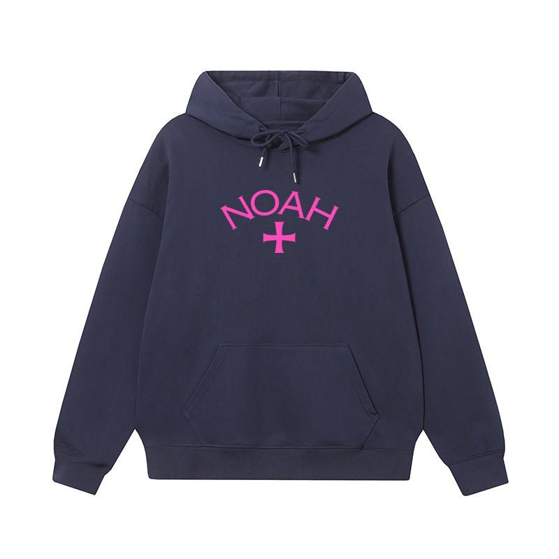 NOAH Pink Cross Print Hoodie Men Women Loose Casual Winter Sweatshirt