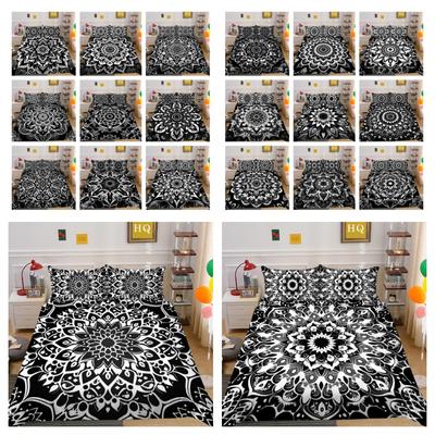 Ensemble de housse de couette avec impression Paisley noire 3D, linge de maison, taille King, couvre-lit pour fille, ensemble de literie de luxe