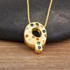 Nidin New Fashion 26 A-Z Letters Initials Alphabet Pendant Necklace For Women Men Inlaid Colorful Zircon Jewelry Accessories