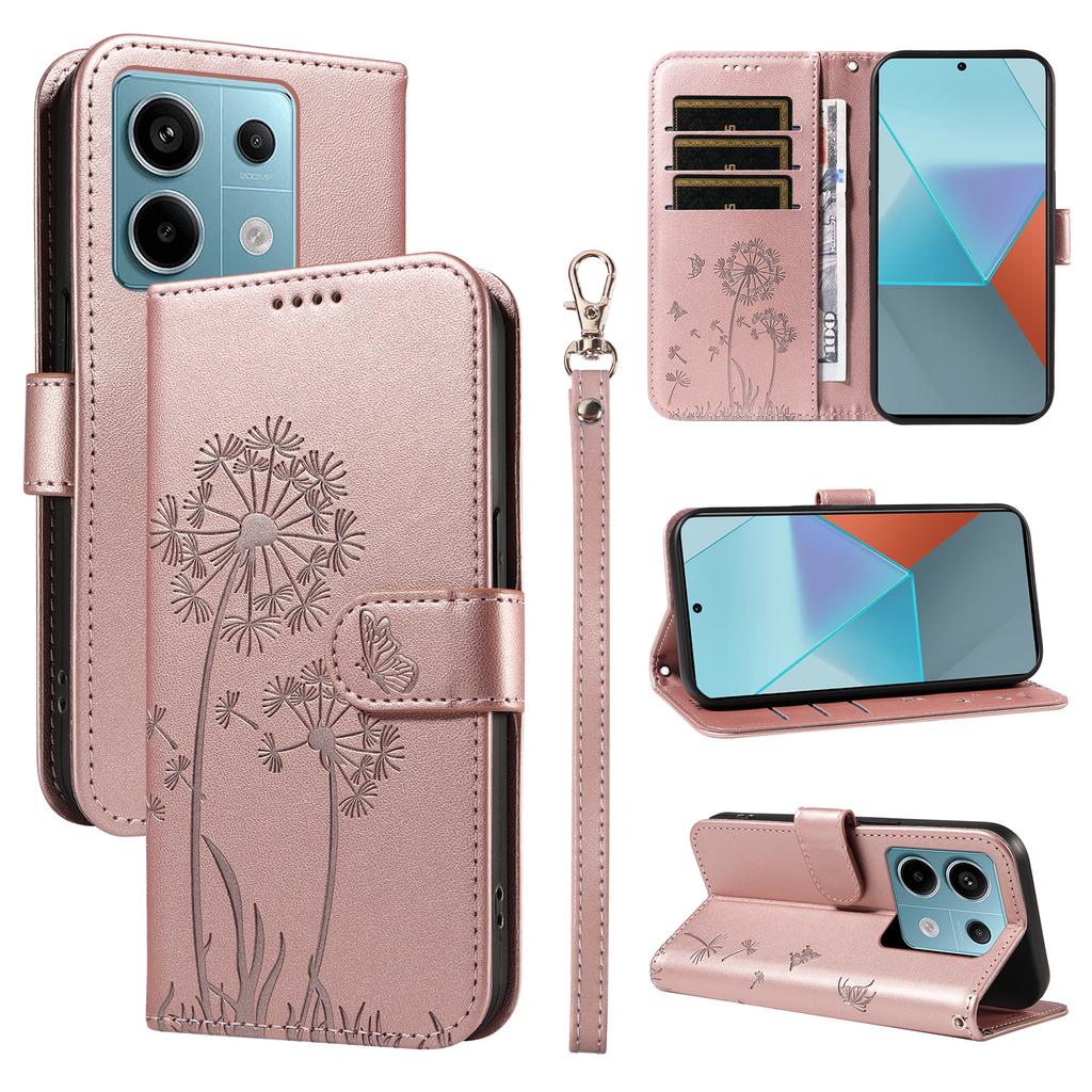 For Xiaomi Poco X6 5G/Redmi Note 13 Pro 5G Leather Case Wallet Phone Cover Dandelion Imprint
