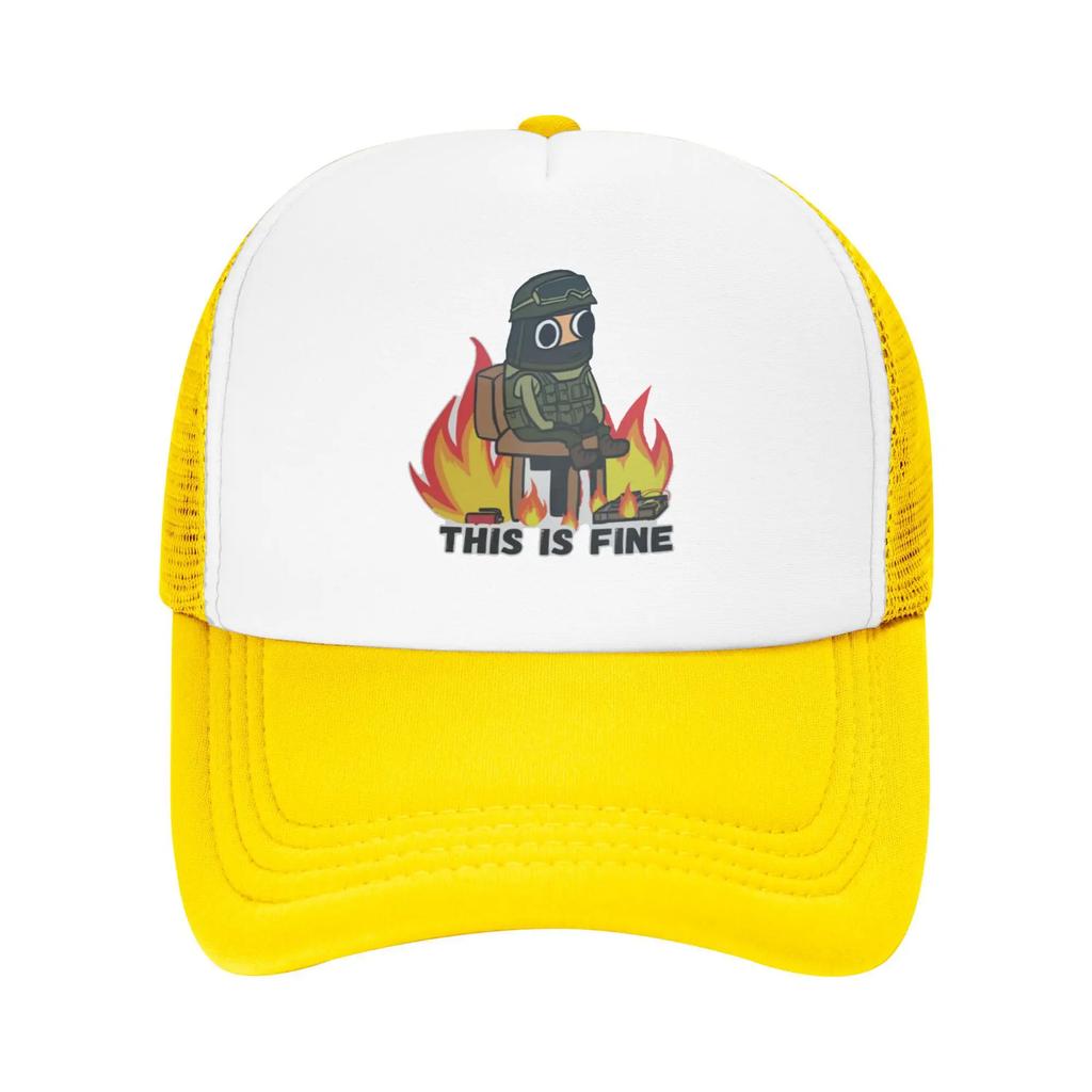 This Is Fine(CT) CounterStrike Sport Mesh Baseball Caps Men Camping Male Beach Golf Hat Peaked Cap