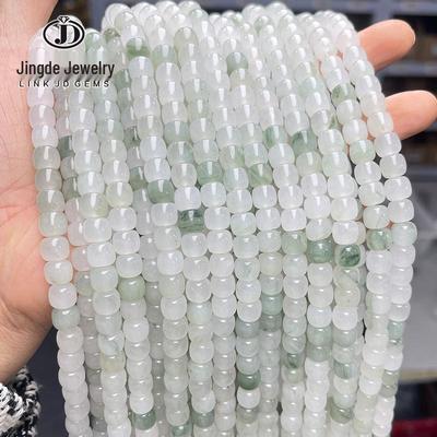 8/10mm Natürlicher Tianshan Jade Alte Form Perlen - Eisjade Stein Apfelperlen für DIY Schmuck
