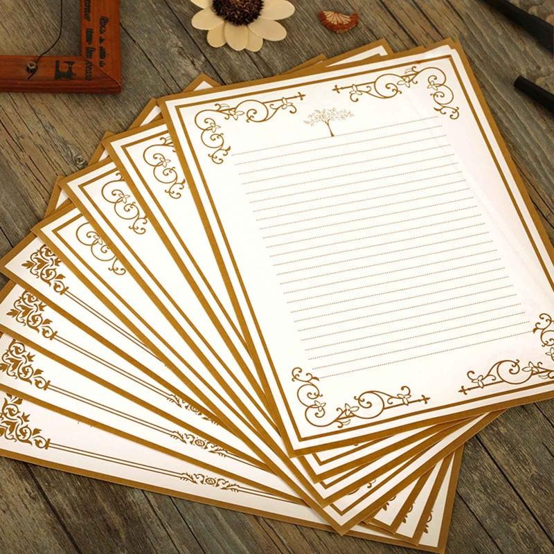 Letter Paper Stationary Set Retro Design Letter Paper for Vintage Invitations