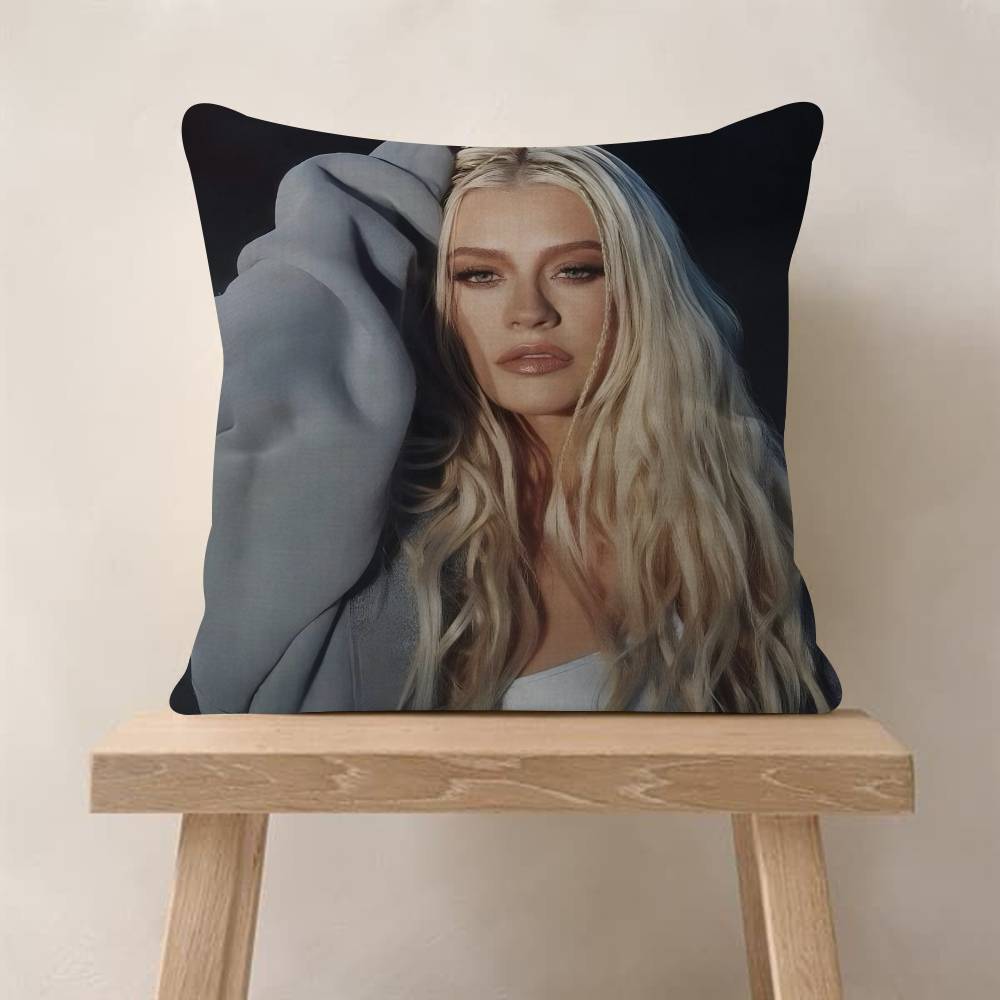 Christina Aguilera Singer Cushion Cover Inches Farmhouse Decor Home Throw Pillow Covers For Couch Decorations
