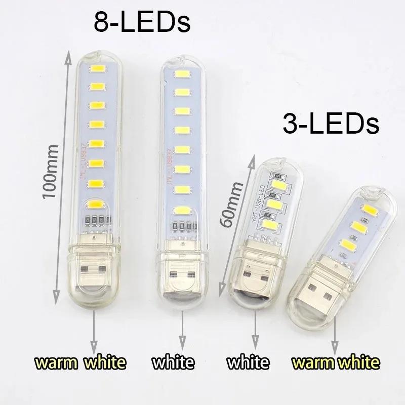 Mini 5V USB Led Night Light 3-24LEDS Book Light Portable Reading Desk Beside Lamp with Touch Switch for Power Bank PC Notebook