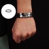 Elastic Hematite Bead Bracelet Square Pattern Natural Black Stone Wristband Comfortable Unisex Wear Daily Accessory
