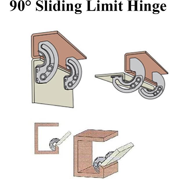 Hidden 90 Degree Hinge 90 Degree Limit Hinge Adjustable Hinge for Indoor Doors, Industrial Electrical Boxes, Cabinets and Automation Equipment(Left