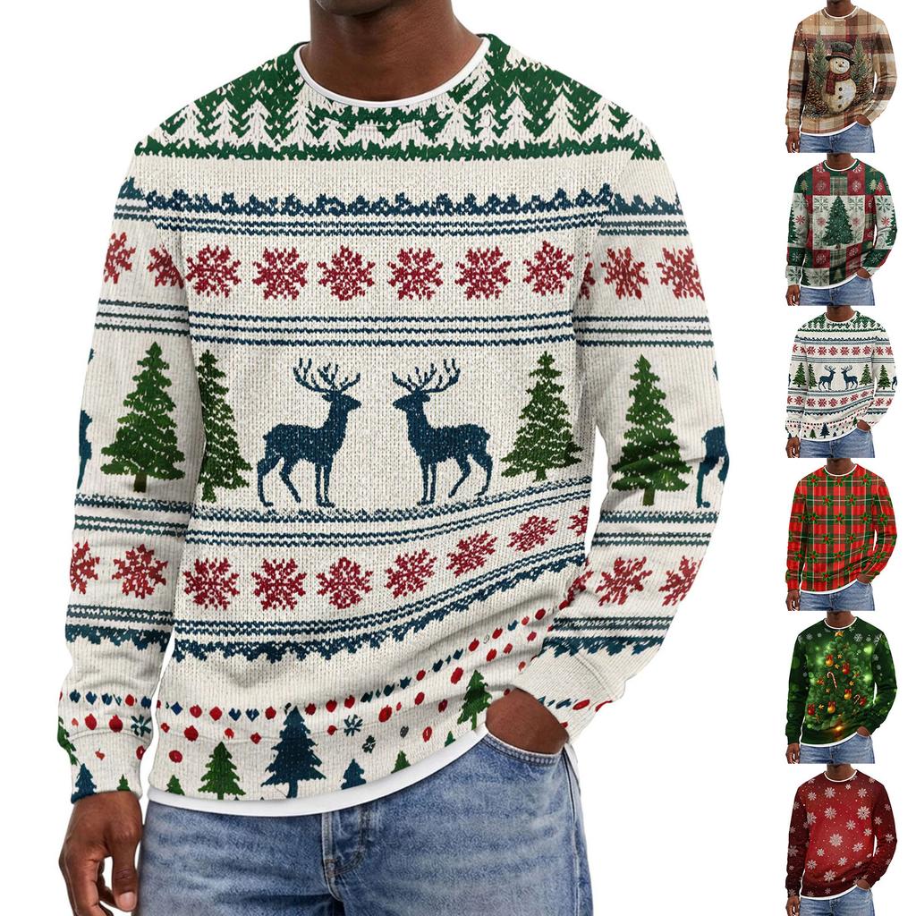 Men's Christmas Neck Pullover Sweatshirt