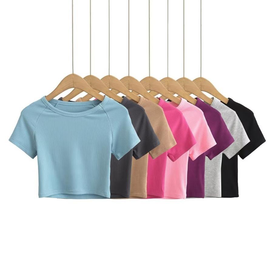 

Летняя женская трикотажная футболка Slim Lady Tee Tops Короткие трикотажные футболки Женский джемпер